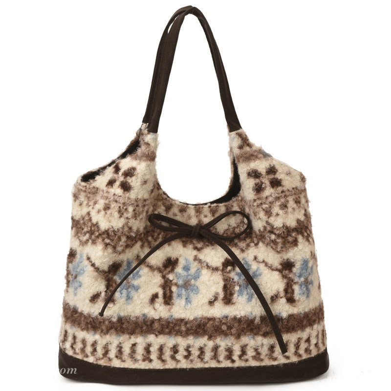 秋冬季大容量毛呢包包女2026新款休闲通勤单肩包超火手提包毛毛包,淘宝优惠券,粉丝福利购,淘宝优惠卷