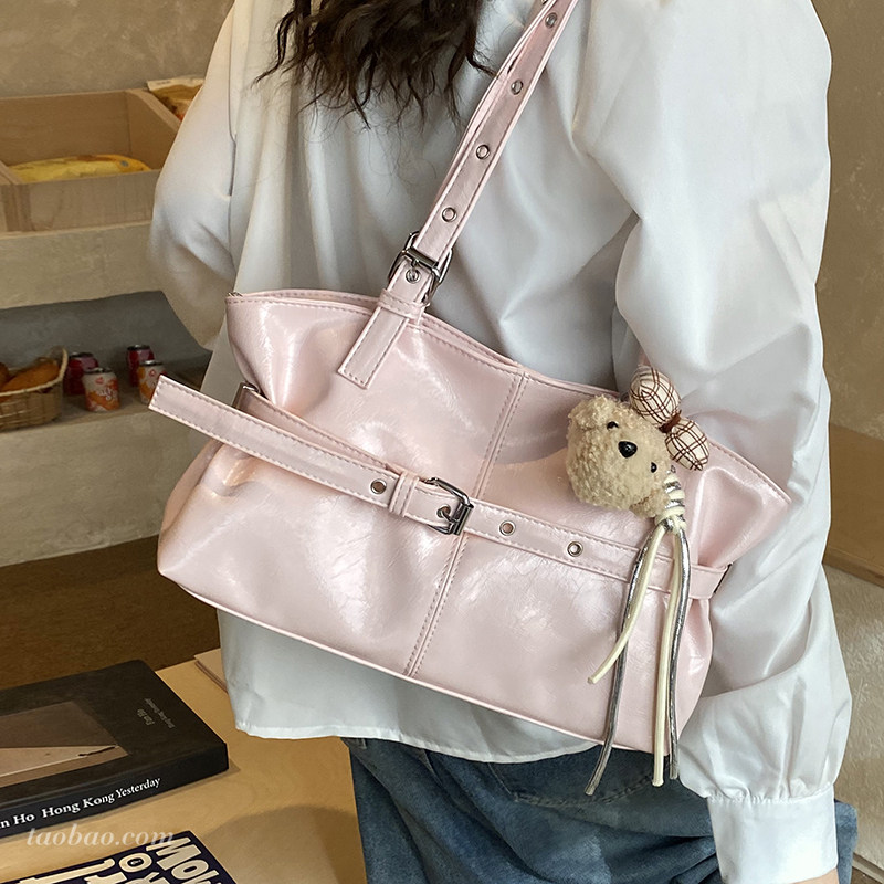 高级感油皮大容量包包女2026新款时尚通勤单肩包松弛感手提托特包,淘宝优惠券,粉丝福利购,淘宝优惠卷