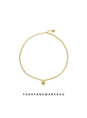 原创设计情侣中性镀金镶钻项链