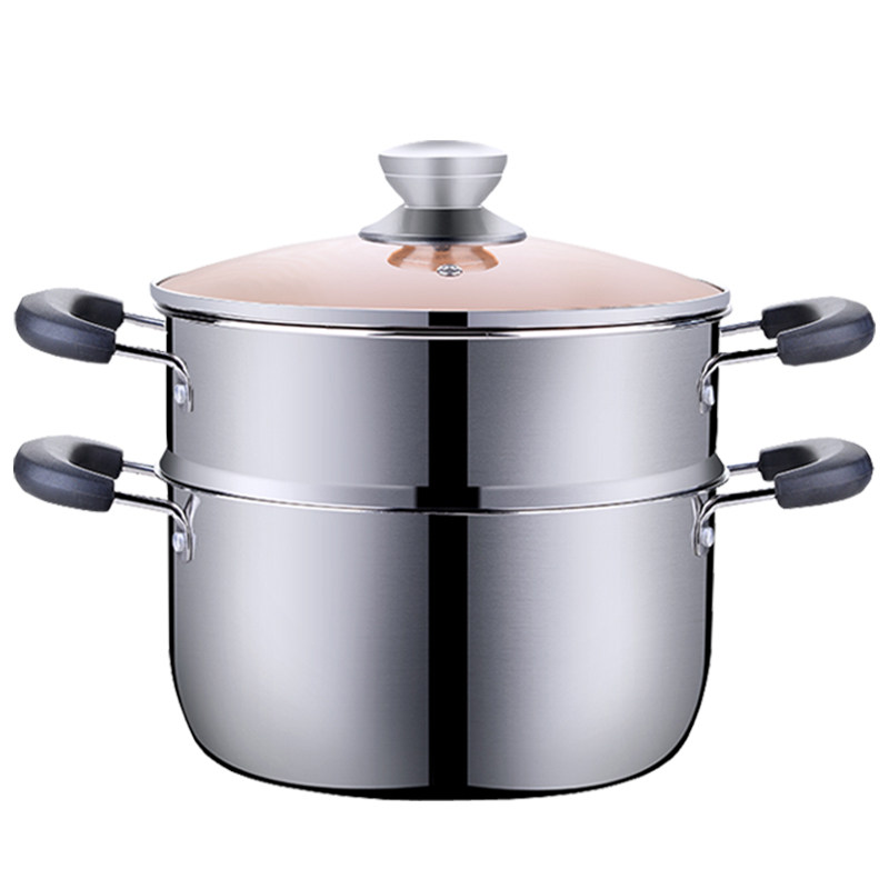 汤锅不锈钢304家用加厚锅具焖锅煮锅粥锅电磁炉燃气单层2层小蒸锅,淘宝优惠券,粉丝福利购,淘宝优惠卷