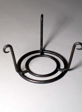 纯手工铁锻打伍德架酒精炉支架铁壶茶道支架环保油炉灯