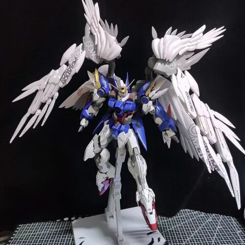 包邮 模匠魂mjh紫色飞翼无毛 Hirm MG 1：100 拼装模型带地台水贴 - 图2