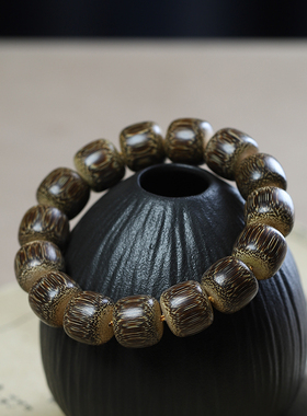 龙血金丝玉竹老料高密手串老型桶珠男女款棕竹竹制手链佛珠文玩