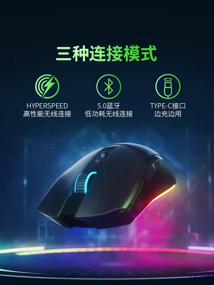 Razer雷蛇眼镜蛇专业版Cobra Pro三模无线电竞电脑游戏电竞鼠标 - 图0