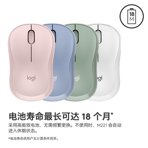 罗技M221无线鼠标静音商务办公家用笔记本台式电脑可爱男女生拆包 - 图2