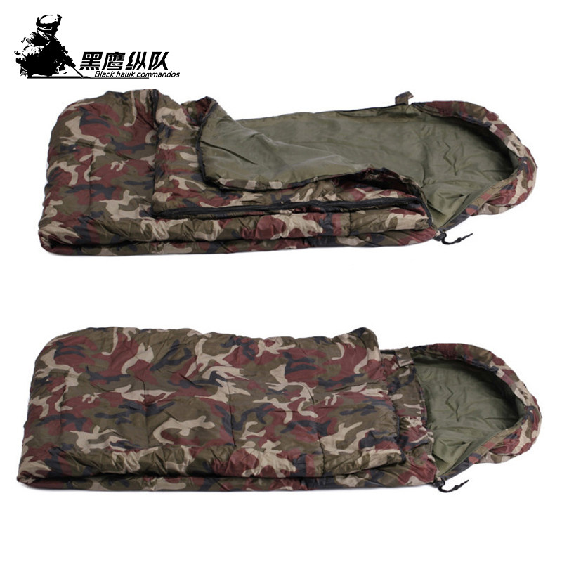 Camping outdoor sleeping bag, military style cotton warm ultra-light humanoid office student lunch break adult sleeping bag