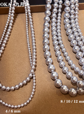 施家淡紫色珍珠项链女轻奢精致