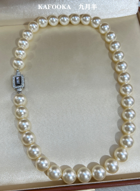 奥地利进口天然贝壳扣珍珠项链