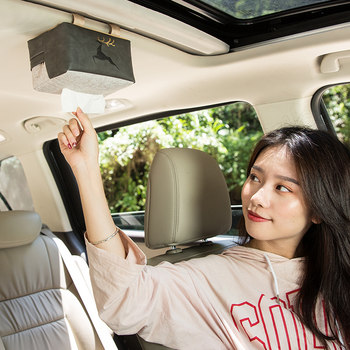 ກາຕູນສ້າງສັນ plush car tissue box pumping original car sunroof hanging sun visor car interior car tissue box
