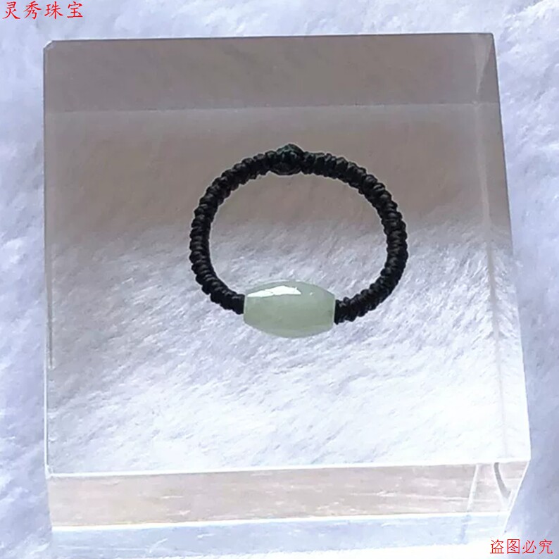 Jade Oval Rice Beads Transfer Beads Red String Ring