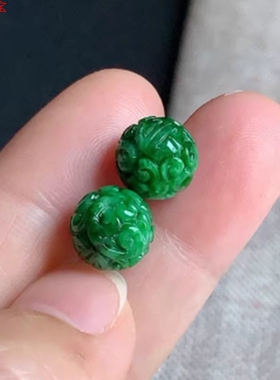 缅甸翡翠色辣绿路路通转运珠