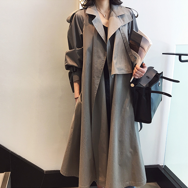 外套 chic 秋装新款宽松港风 2019 超长款过膝卡其色风衣女中长款 lulu 外套 chic 秋装新款宽松港风 2019 超长款过膝卡其色风衣女中长款 lulu