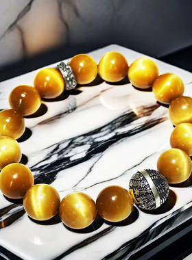 铁头的店国潮男女通用925虎眼石