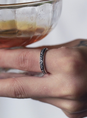 铁头的店巴洛克风格唐草银戒指