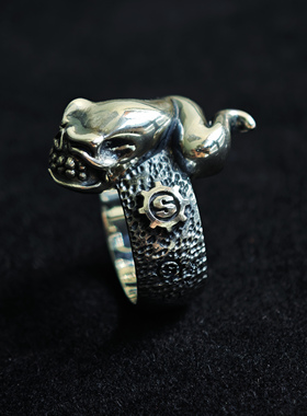 铁头的店 925银 STARLINGEARA 斯特林复古朋克 骗徒S齿轮蝌蚪戒指