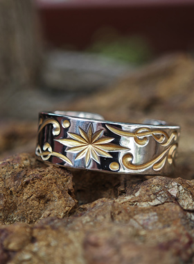 铁头的店情侣银日韩金芒星戒指