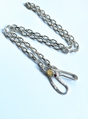 铁头的店纯银情侣太角项链骷髅