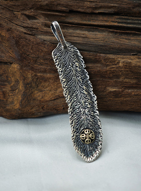 百搭潮流羽毛吊坠925银