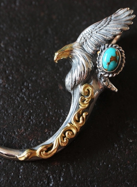 金头金唐草老鹰吊坠纯银fate-co