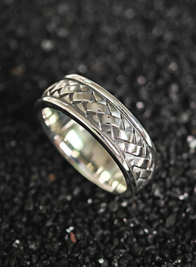 铁头的店情侣925银编织纹戒指