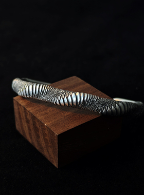 铁头的店925银暗黑风格手镯