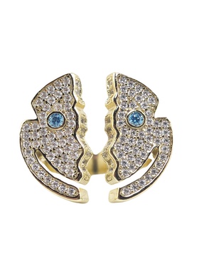 铁头的店 Eyefunny x Daniel Arsham 分裂笑脸戒指情侣指环对戒