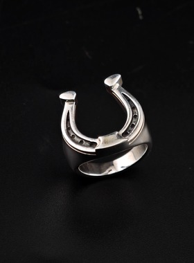铁头的店925银男女同款马蹄戒指