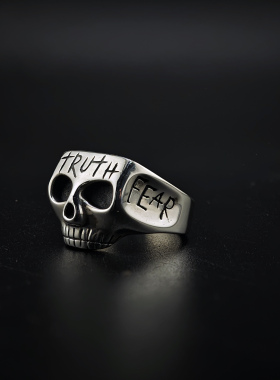 铁头的店男女通用925银骷髅指环