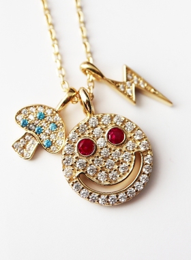 铁头的店eyefunny笑脸925银吊坠