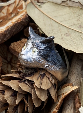 猫头戒指铁头的店纯银猫咪情侣