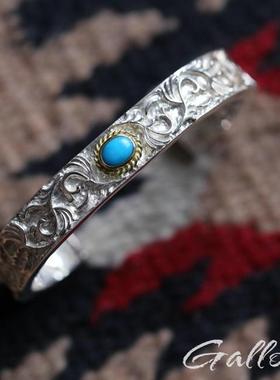 厚重唐草松石手镯铁头的店银18K