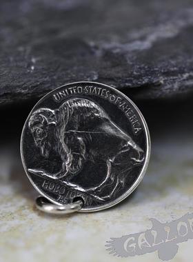 银币吊坠情侣美国野牛项链挂坠