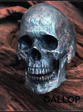 骷髅戒指铁头的店纯银精细款男士