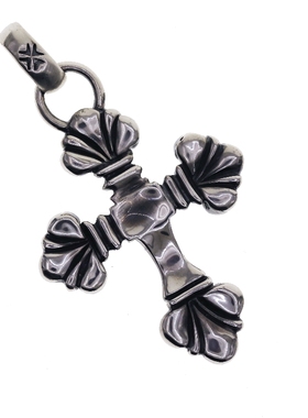 特大十字架吊坠纯银厚重机车款