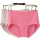 4-pack bamboo fiber high waist large-size traceless underwear for women