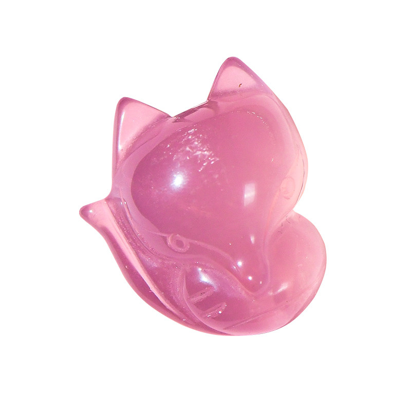 PLSTONE普琳丝天然芙蓉石粉水晶吊坠女【瑞兽系列-狐狸】生日礼物,淘宝优惠券,粉丝福利购,淘宝优惠卷