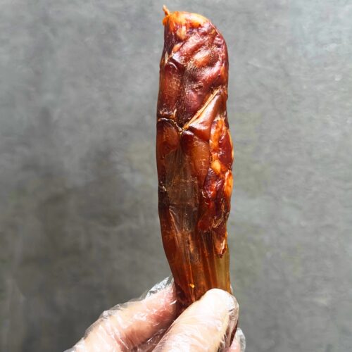 鸭掌香肠四川特产鸭脚板腊肠风干烟熏鸭爪鸭掌包肉麻辣川味500g - 图2