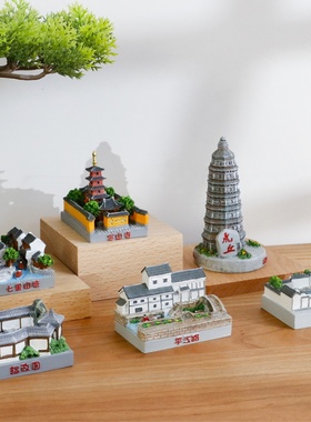 网红苏州时尚打卡景点虎丘寒山寺手七里山塘礼树脂文创摆件伴手礼
