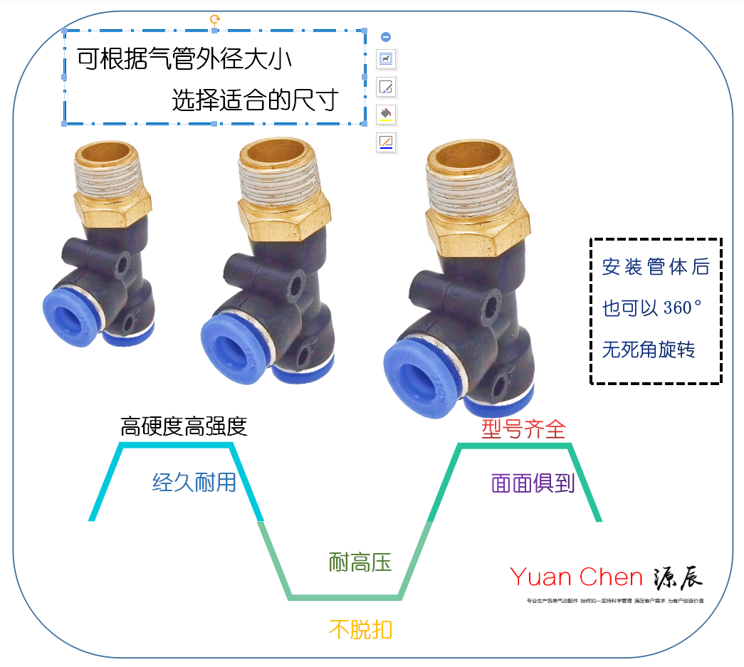 T型侧三通快插接头PD6-02PD8-02PD10-03PD12-04PD16-04PD14-03 - 图1