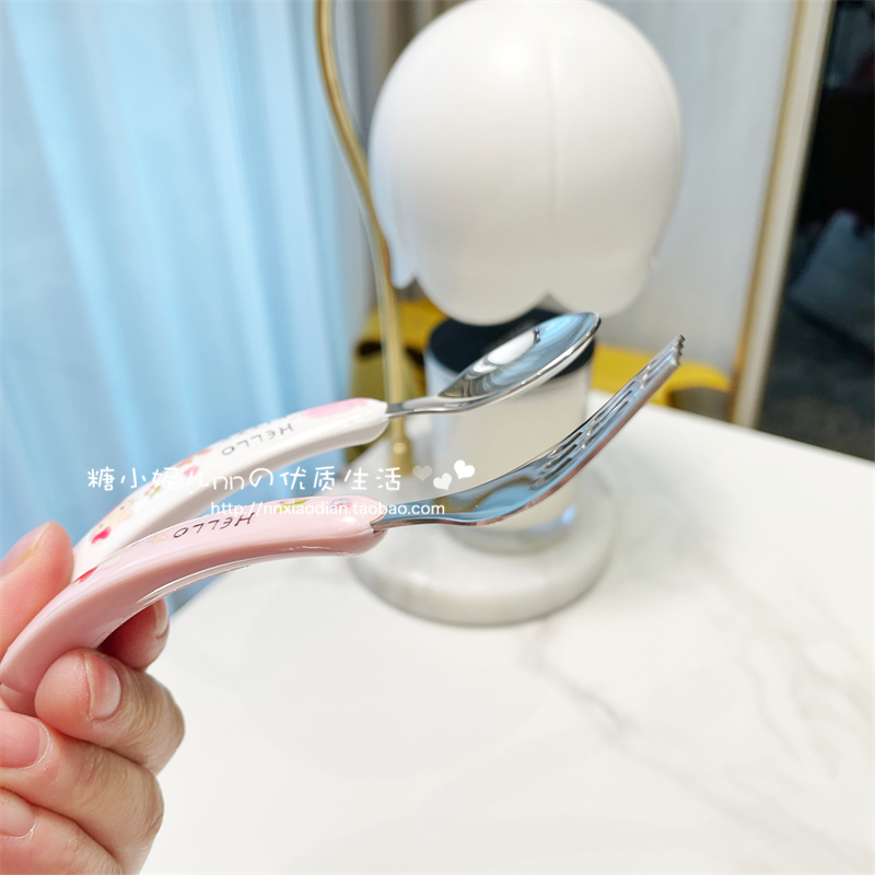 日本skater儿童宝宝卡通机器猫kitty维尼自主进食不锈钢勺子叉子,淘宝优惠券,粉丝福利购,淘宝优惠卷