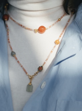 新中式玛瑙天然石项链