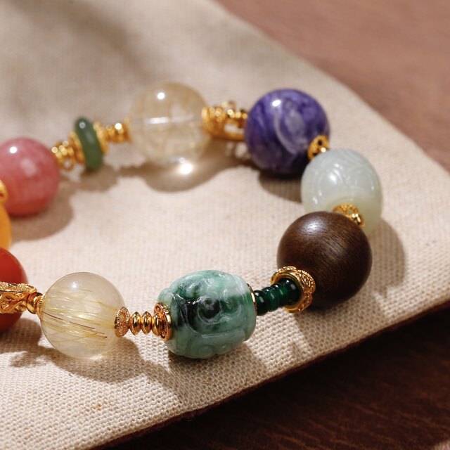 Natural Colorful Treasure Bracelet Women's New Year Gift
