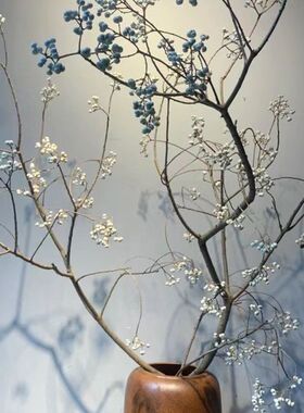 小白果乌桕果花束装饰品家居干花干树枝花瓶插花摆件diy手工