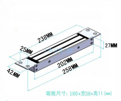 Headen宏大HC300A 280公斤嵌入式埋入式电磁锁280KG暗装磁力锁 - 图0
