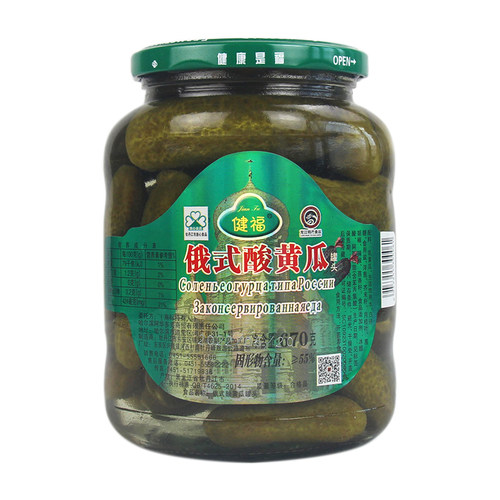 健福俄式酸黄瓜330gx4瓶东北特产腌制酸青瓜汉堡搭档下饭菜包邮 - 图2