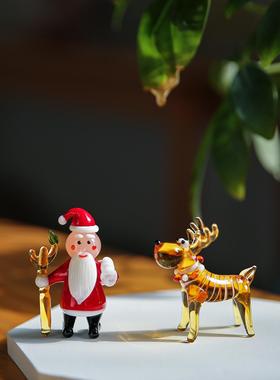 桌面七隐玻璃装饰圣诞