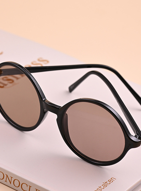 日系全框圆形天然水晶大气石头镜