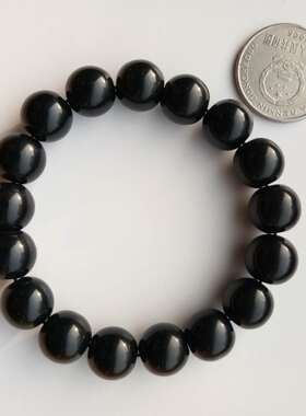 水晶饰品佛珠招财生日礼物黑玛瑙