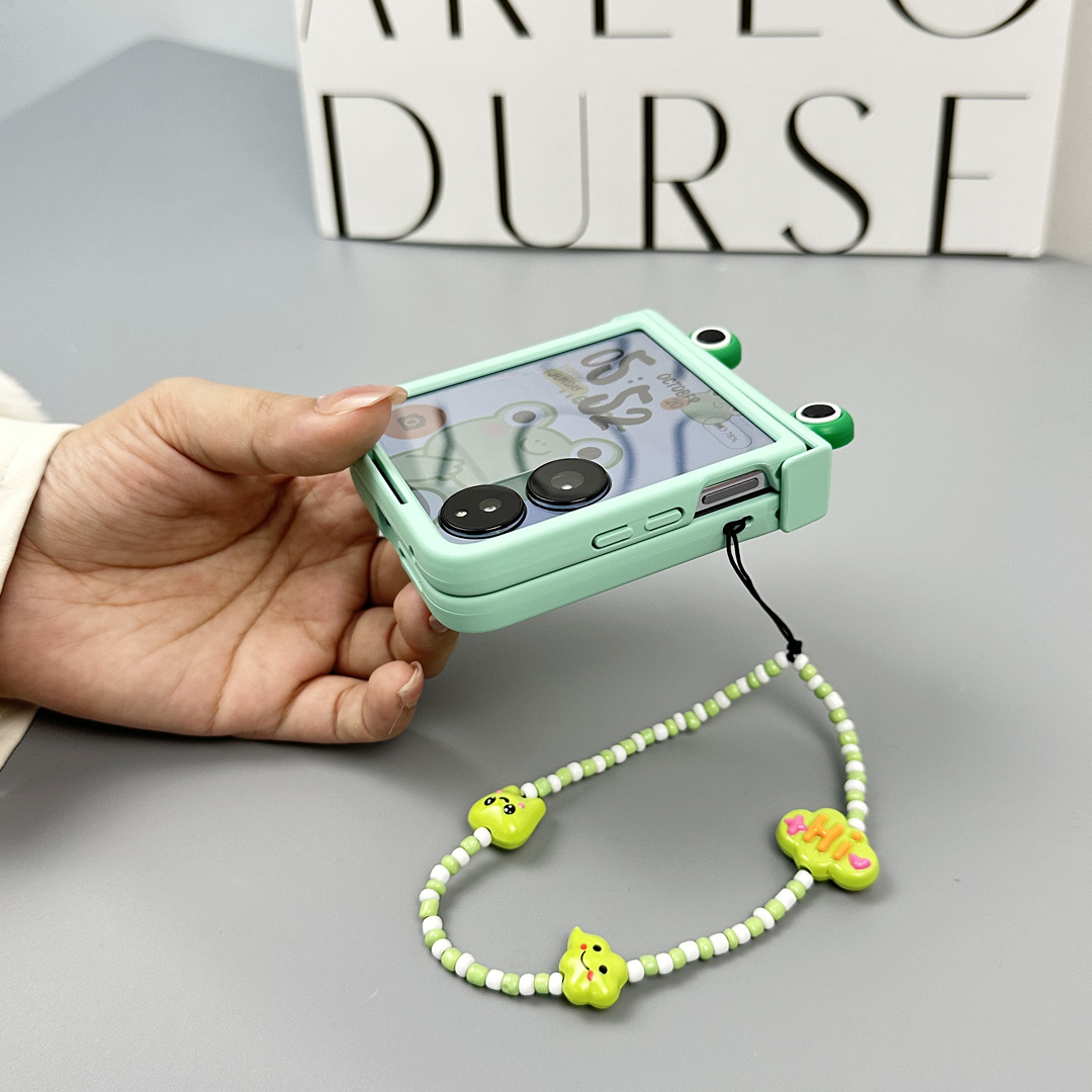 可爱适用小米mixflip2手机壳折叠屏壳膜一体荣耀magicvflip腕带挂绳保护壳铰链全包防摔moto razr50ultra - 图0