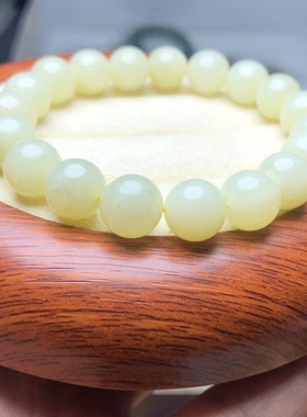 单圈10mmW773天然和田玉黄口手链